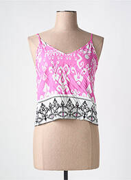 Top imprimé fantaisie fines bretelles rose M & G MONOGRAM femme