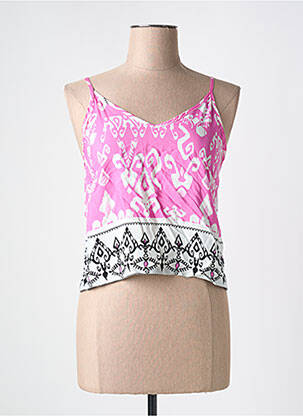 Top imprimé fantaisie fines bretelles rose M & G MONOGRAM femme