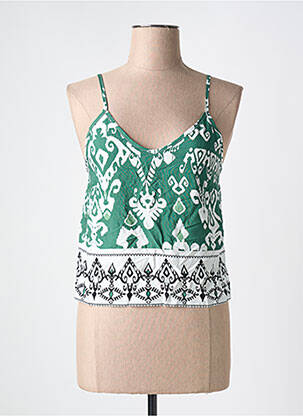 Top imprimé fantaisie fines bretelles vert M & G MONOGRAM femme
