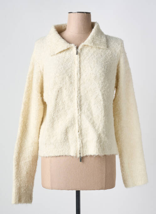 Gilet manches longues beige BIANKA pour femme