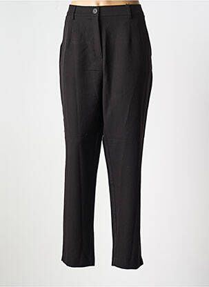 Pantalon droit fermeture zippée sous rabat boutonné taille normale noir PIECES femme