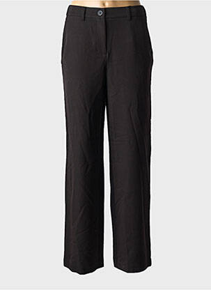 Pantalon droit fermeture zippée sous rabat boutonné taille normale noir PIECES femme