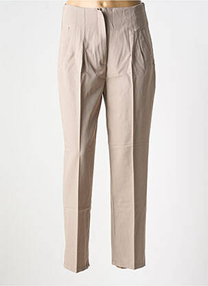Pantalon slim poches taille haute marron COPPEROSE femme