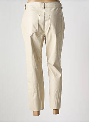 Pantalon 7/8 fermeture zippée sous rabat boutonné taille normale beige ONLY femme