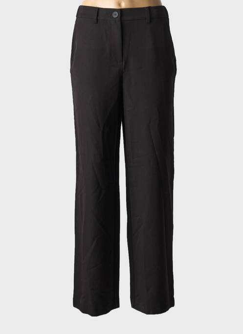 Pantalon droit fermeture zippée sous rabat boutonné taille normale noir PIECES femme