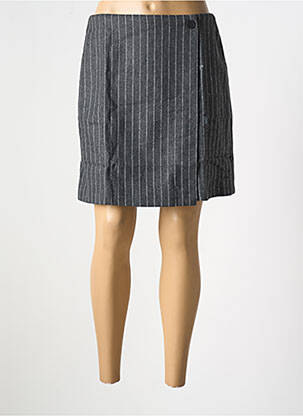 Jupe courte coupe droite gris SOPHY LINE femme