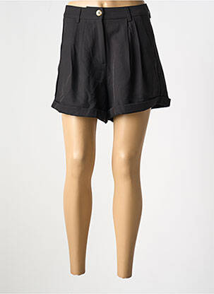 Short fermeture zippée sous rabat boutonné noir EMMA ELLA femme