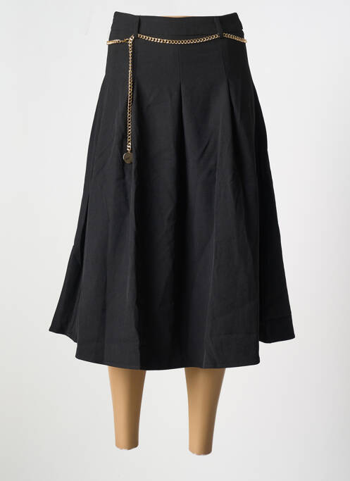 Jupe mi-longue noir SOPHY LINE pour femme