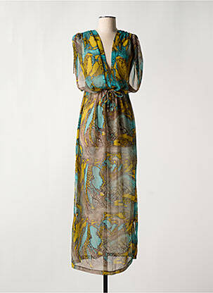 Robe longue manches courtes manches courtes marron PAIN DE SUCRE femme