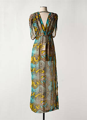 Robe longue manches courtes manches courtes marron PAIN DE SUCRE femme