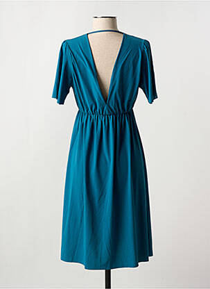 Robe mi-longue manches courtes manches courtes bleu PAIN DE SUCRE femme