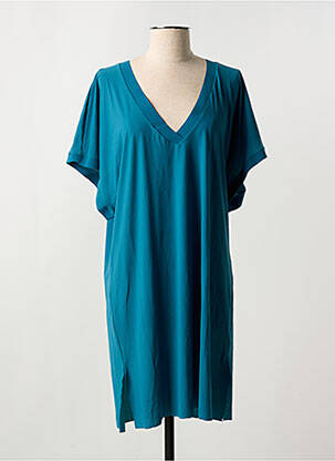 Top tissage jersey manches courtes bleu PAIN DE SUCRE femme