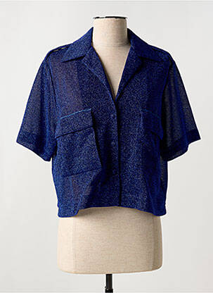 Chemisier manches courtes manches courtes bleu OSÉREE femme