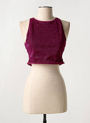 Top stretch sans manche rose OSÉREE femme