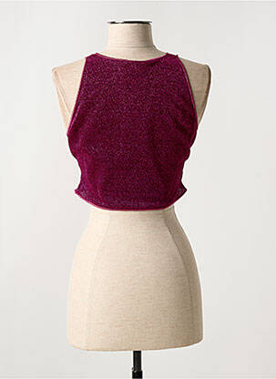 Top stretch sans manche rose OSÉREE femme