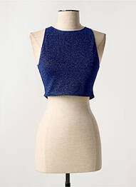 Top stretch sans manche bleu OSÉREE femme