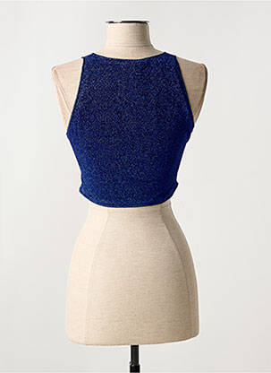 Top stretch sans manche bleu OSÉREE femme