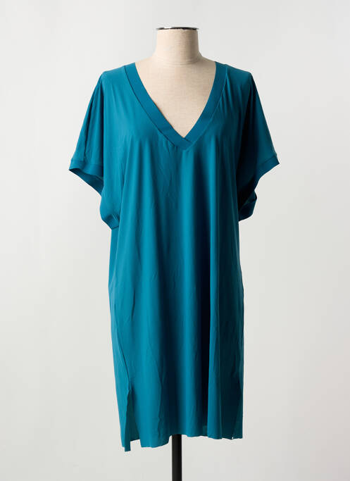 Top tissage jersey manches courtes bleu PAIN DE SUCRE femme