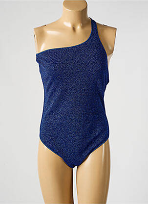 Maillot de bain 1 pièce bretelles élastiquées bleu OSÉREE femme