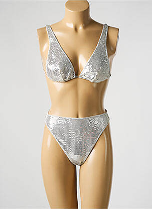 Maillot de bain 2 pièces haut triangles haut triangles argent OSÉREE femme