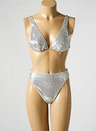 Maillot de bain 2 pièces haut triangles haut triangles argent OSÉREE femme