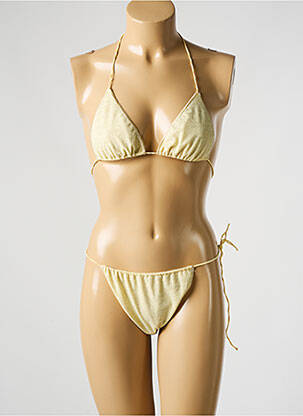 Maillot de bain 2 pièces bikini haut triangles jaune OSÉREE femme