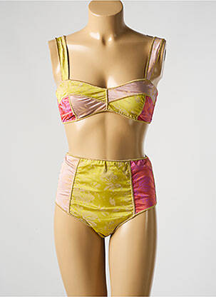 Maillot de bain 2 pièces haut bandeau haut bandeau jaune OSÉREE femme