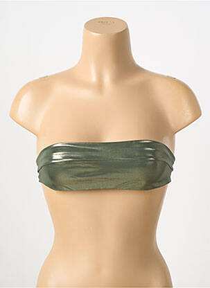Haut de maillot de bain fermeture liens à nouer haut bandeau vert PAIN DE SUCRE femme