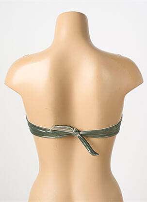 Haut de maillot de bain fermeture liens à nouer haut bandeau vert PAIN DE SUCRE femme