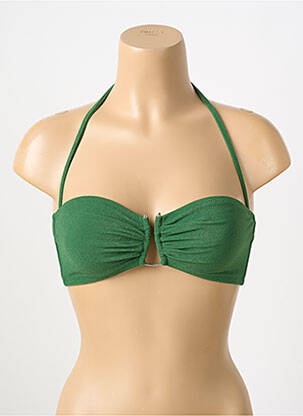 Haut de maillot de bain stretch haut soutien-gorge emboitant vert PAIN DE SUCRE femme