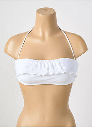 Haut de maillot de bain fermeture liens à nouer haut bandeau blanc PAIN DE SUCRE femme