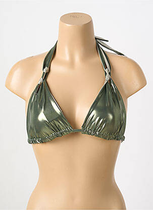 Haut de maillot de bain fermeture liens à nouer haut triangles vert PAIN DE SUCRE femme