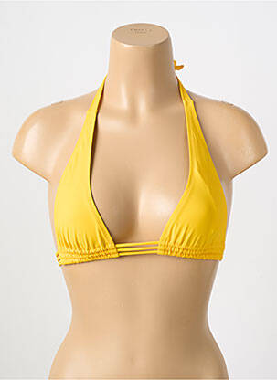 Haut de maillot de bain fermeture liens à nouer haut triangles jaune PAIN DE SUCRE femme
