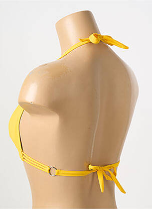 Haut de maillot de bain fermeture liens à nouer haut triangles jaune PAIN DE SUCRE femme