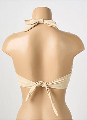 Haut de maillot de bain fermeture liens à nouer haut soutien-gorge emboitant beige PAIN DE SUCRE femme