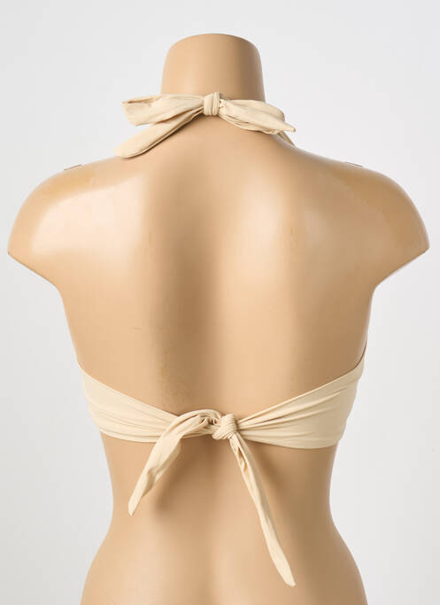 Haut de maillot de bain fermeture liens à nouer haut soutien-gorge emboitant beige PAIN DE SUCRE femme