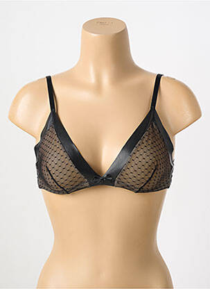 Soutien-gorge bretelles élastiquées ajustables haut triangles noir SUGGEST femme