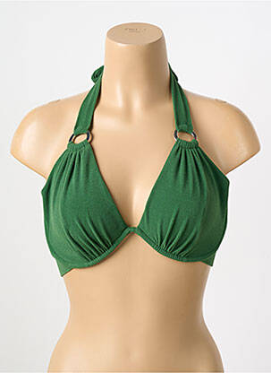 Haut de maillot de bain fermeture liens à nouer haut soutien-gorge balconnet vert PAIN DE SUCRE femme