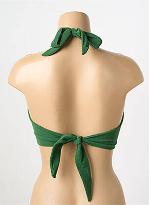 Haut de maillot de bain fermeture liens à nouer haut soutien-gorge balconnet vert PAIN DE SUCRE femme