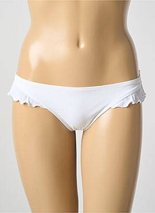Bas de maillot de bain tissage satiné string blanc PAIN DE SUCRE femme