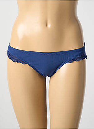 Bas de maillot de bain tissage satiné string bleu PAIN DE SUCRE femme
