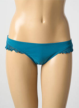 Bas de maillot de bain tissage satiné string bleu clair PAIN DE SUCRE femme