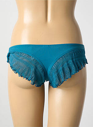 Bas de maillot de bain tissage satiné string bleu clair PAIN DE SUCRE femme