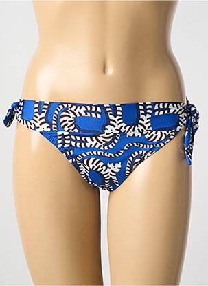 Bas de maillot de bain effet matière satinée bikini bleu PAIN DE SUCRE femme
