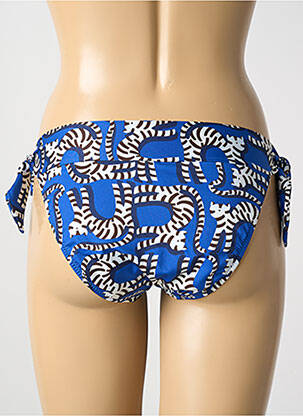 Bas de maillot de bain effet matière satinée bikini bleu PAIN DE SUCRE femme