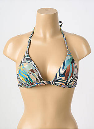 Haut de maillot de bain fermeture liens à nouer haut triangles vert PAIN DE SUCRE femme