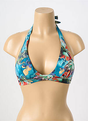 Haut de maillot de bain fermeture liens à nouer haut triangles bleu PAIN DE SUCRE femme
