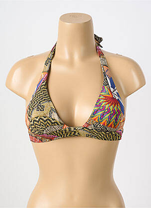 Haut de maillot de bain fermeture liens à nouer haut triangles orange PAIN DE SUCRE femme