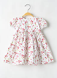 Robe mi-longue manches courtes manches courtes blanc LILLY fille