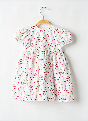Robe mi-longue manches courtes manches courtes blanc LILLY fille